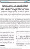 Cover page: Integrative network analysis reveals biological pathways associated with Williams syndrome.