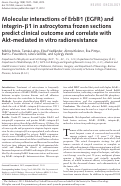 Cover page: Molecular interactions of ErbB1 (EGFR) and integrin-β1 in astrocytoma frozen sections predict clinical outcome and correlate with Akt-mediated in vitro radioresistance