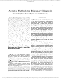 Cover page: Acoustic Methods for Pulmonary Diagnosis