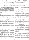 Cover page: Proton radiation damage in P-channel CCDs fabricated on 
high-resistivity silicon
