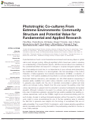 Cover page: Phototrophic Co-cultures From Extreme Environments: Community Structure and Potential Value for Fundamental and Applied Research