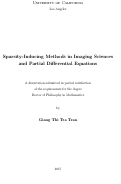 Cover page: Sparsity-Inducing Methods in Imaging Sciences and Partial Differential Equations