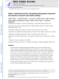 Cover page: My46: a Web-based tool for self-guided management of genomic test results in research and clinical settings