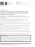 Cover page: Sex differences in measures of central sensitization and pain sensitivity to experimental sleep disruption: implications for sex differences in chronic pain