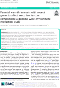 Cover page: Parental warmth interacts with several genes to affect executive function components: a genome-wide environment interaction study