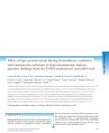 Cover page: Effect of high-protein meals during hemodialysis combined with lanthanum carbonate in hypoalbuminemic dialysis patients: findings from the FrEDI randomized controlled trial