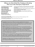 Cover page: Efficacy of a Short Role-Play Training on Breaking  Bad News in the Emergency Department