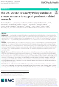 Cover page: The U.S. COVID-19 County Policy Database: a novel resource to support pandemic-related research