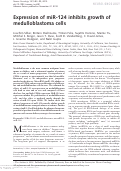 Cover page: Expression of miR-124 inhibits growth of medulloblastoma cells