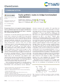 Cover page: Facile synthetic routes to bridge-functionalised calix[4]arenes