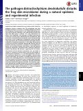 Cover page: The pathogen Batrachochytrium dendrobatidis disturbs the frog skin microbiome during a natural epidemic and experimental infection