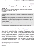 Cover page: Differences in personal care product use by race/ethnicity among women in California: implications for chemical exposures