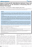 Cover page: Impact of Interspecific Hybridization between Crops and Weedy Relatives on the Evolution of Flowering Time in Weedy Phenotypes