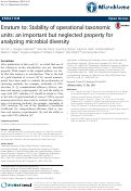 Cover page: Erratum to: Stability of operational taxonomic units: an important but neglected property for analyzing microbial diversity