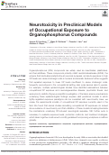 Cover page: Neurotoxicity in Preclinical Models of Occupational Exposure to Organophosphorus Compounds