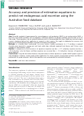 Cover page: Accuracy and precision of estimation equations to predict net endogenous acid excretion using the Australian food database