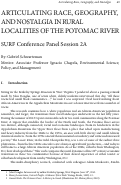 Cover page: Articulating Race, Geography, and Nostalgia in Rural Localities of the Potomac River