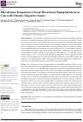 Cover page: Microbiome Responses to Fecal Microbiota Transplantation in Cats with Chronic Digestive Issues.