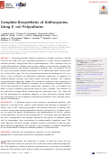 Cover page: Complete Biosynthesis of Anthocyanins Using E. coli Polycultures