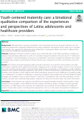 Cover page: Youth-centered maternity care: a binational qualitative comparison of the experiences and perspectives of Latina adolescents and healthcare providers