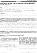 Cover page: ED Visits and Admission Profile pre- and during COVID-19 Pandemic