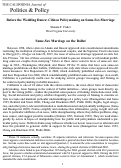 Cover page: Before the Wedding Dance: Citizen Policymaking on Same-Sex Marriage