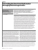 Cover page: Unraveling the functional dark matter through global metagenomics.