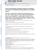 Cover page: Clinical, environmental, and genetic risk factors for substance use disorders: characterizing combined effects across multiple cohorts