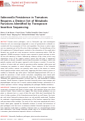 Cover page: Salmonella Persistence in Tomatoes Requires a Distinct Set of Metabolic Functions Identified by Transposon Insertion Sequencing