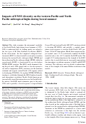 Cover page: Impacts of ENSO diversity on the western Pacific and North Pacific subtropical highs during boreal summer