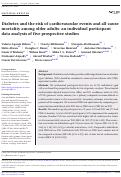 Cover page: Diabetes and the risk of cardiovascular events and all-cause mortality among older adults: an individual participant data analysis of five prospective studies.