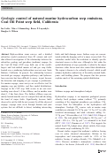 Cover page: Geologic control of natural marine hydrocarbon seep emissions, Coal Oil Point seep field, California
