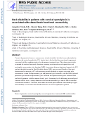 Cover page: Neck disability in patients with cervical spondylosis is associated with altered brain functional connectivity