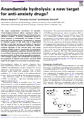 Cover page: Anandamide hydrolysis: a new target for anti-anxiety drugs?