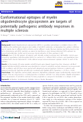 Cover page: Conformational epitopes of myelin oligodendrocyte glycoprotein are targets of potentially pathogenic antibody responses in multiple sclerosis