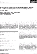 Cover page: Is the Kampala Trauma Score an Effective Predictor of Mortality in Low-Resource Settings? A Comparison of Multiple Trauma Severity Scores