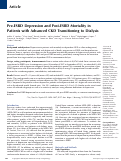 Cover page: Pre-ESRD Depression and Post-ESRD Mortality in Patients with Advanced CKD Transitioning to Dialysis.