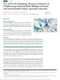 Cover page: Use of B-Cell–Depleting Therapy in Women of Childbearing Potential With Multiple Sclerosis and Neuromyelitis Optica Spectrum Disorder