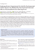 Cover page: Enduring Memory Impairments Provoked by Developmental Febrile Seizures Are Mediated by Functional and Structural Effects of Neuronal Restrictive Silencing Factor