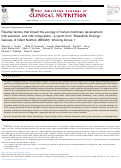 Cover page: Parental factors that impact the ecology of human mammary development, milk secretion, and milk composition—a report from “Breastmilk Ecology: Genesis of Infant Nutrition (BEGIN)” Working Group 1