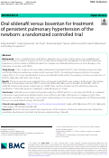 Cover page: Oral sildenafil versus bosentan for treatment of persistent pulmonary hypertension of the newborn: a randomized controlled trial.