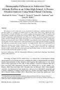 Cover page: Demographic Differences in Adolescent Time Attitude Profiles in an Urban High School: A Person-Oriented Analysis Using Model-Based Clustering