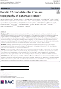 Cover page: Keratin 17 modulates the immune topography of pancreatic cancer.