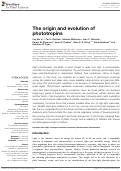 Cover page: The origin and evolution of phototropins