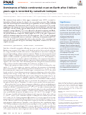 Cover page: Dominance of felsic continental crust on Earth after 3 billion years ago is recorded by vanadium isotopes.