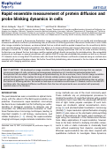 Cover page: Rapid ensemble measurement of protein diffusion and probe blinking dynamics in cells