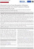 Cover page: Abnormal Levels of Some Biomarkers of Immune Activation Despite Very Early Treatment of Human Immunodeficiency Virus