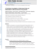 Cover page: A preliminary investigation of attachment style and inflammation in African-American young adults