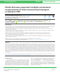 Cover page: Model discovery approach enables noninvasive measurement of intra-tumoral fluid transport in dynamic MRI