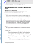 Cover page: Exploring international gender differences in mathematics self-concept